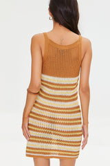Striped Crochet Mini Dress