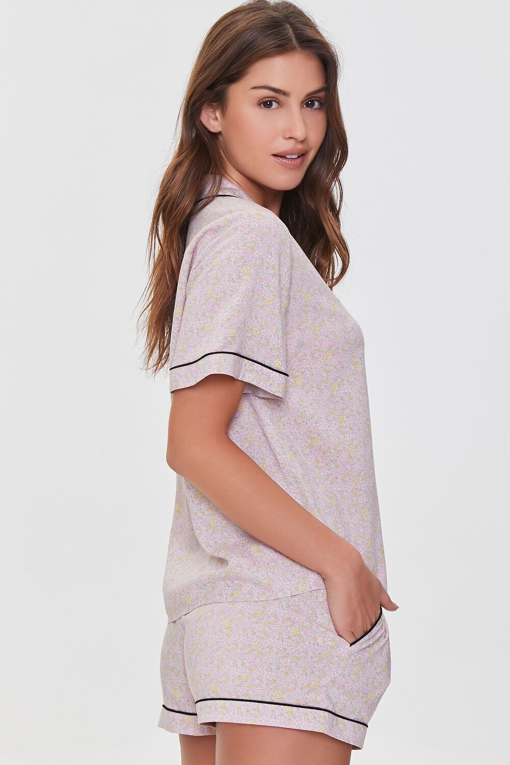 Floral Shirt & Shorts Pajama Set