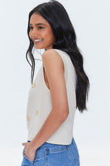 Embroidered Happy Face Tank Top