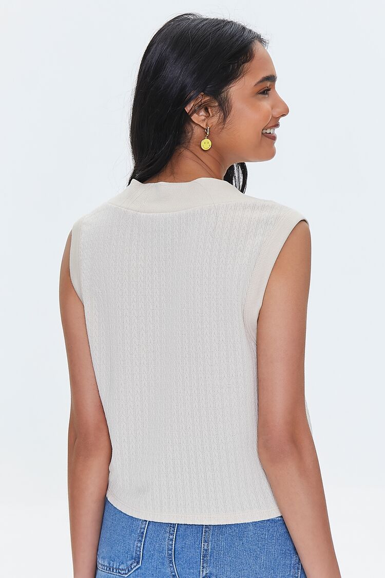 Embroidered Happy Face Tank Top