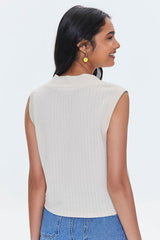 Embroidered Happy Face Tank Top