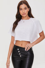 Raglan-Sleeve Cropped Tee