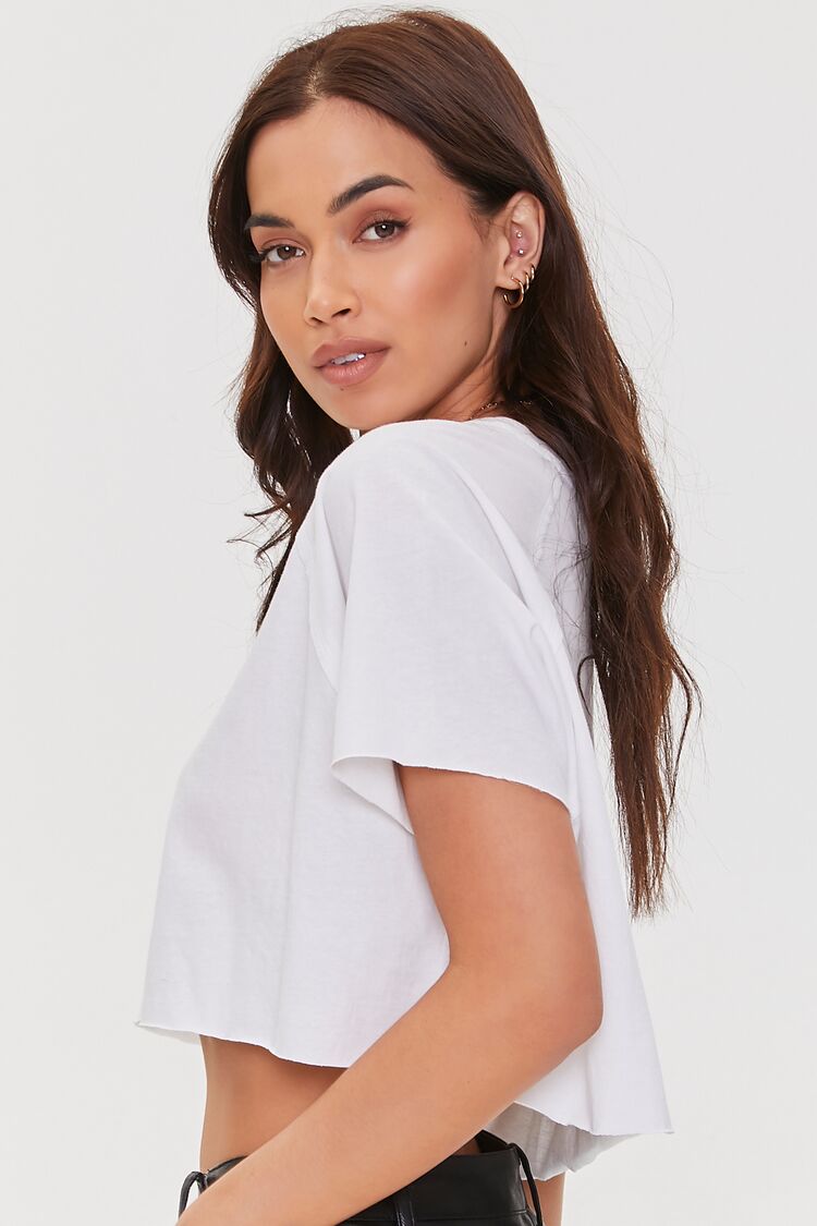 Raglan-Sleeve Cropped Tee