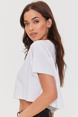Raglan-Sleeve Cropped Tee