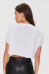 Raglan-Sleeve Cropped Tee