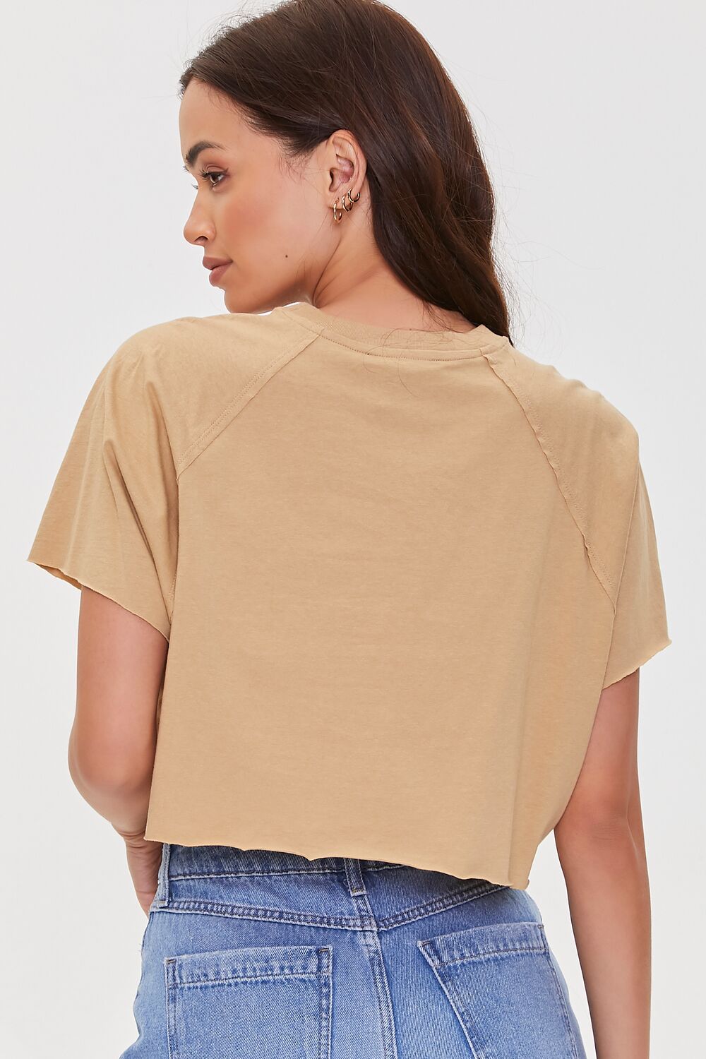 Raglan-Sleeve Cropped Tee