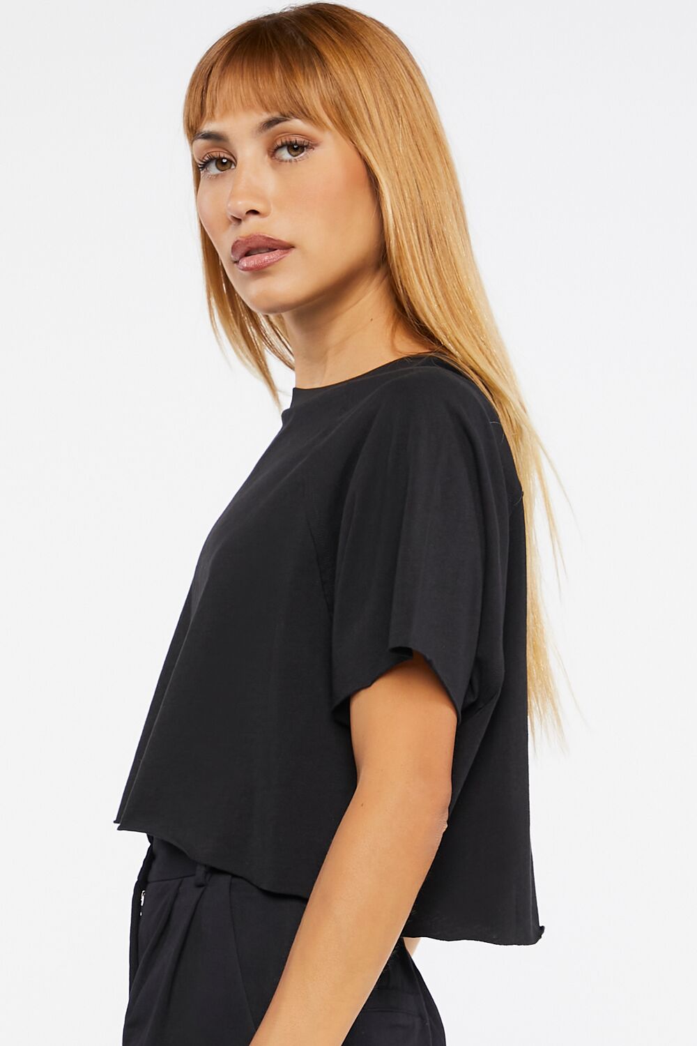Raglan-Sleeve Cropped Tee