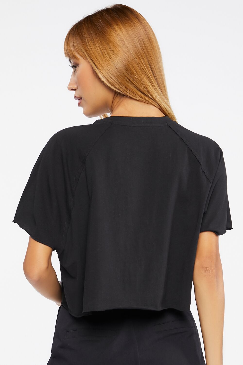 Raglan-Sleeve Cropped Tee