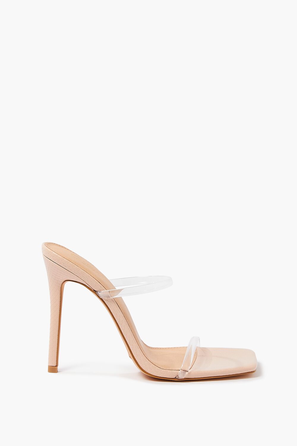 Faux Leather Open-Toe Stiletto Heels