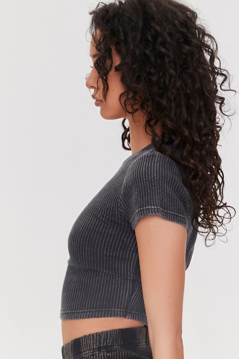 Cropped Waffle Knit Tee