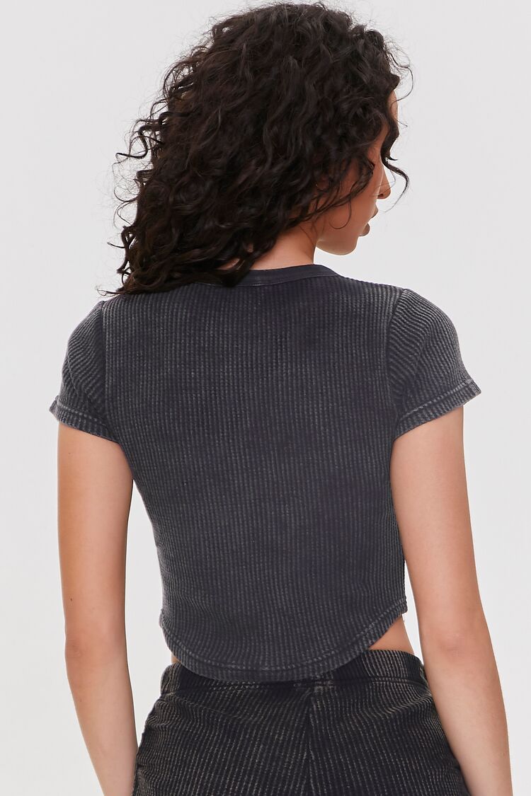 Cropped Waffle Knit Tee