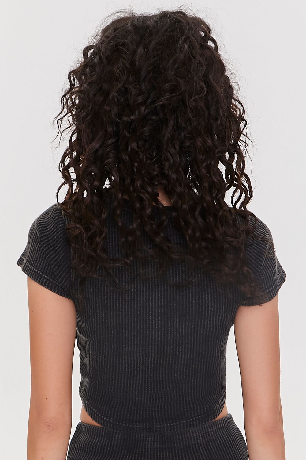 Cropped Waffle Knit Tee