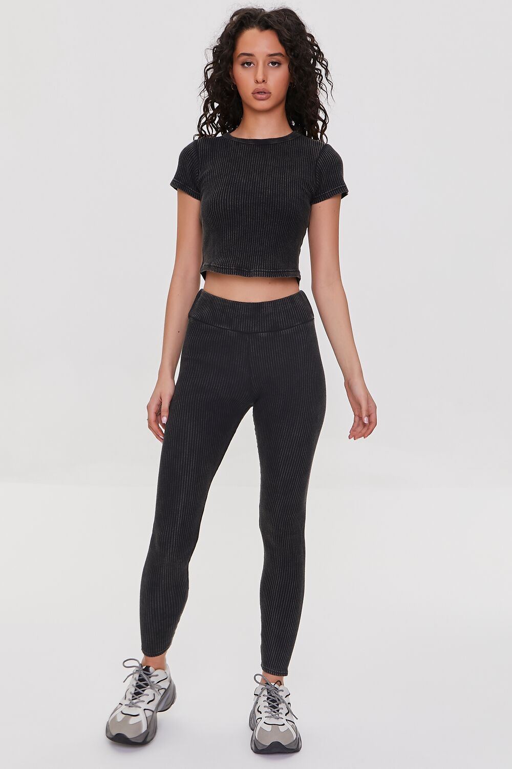Cropped Waffle Knit Tee