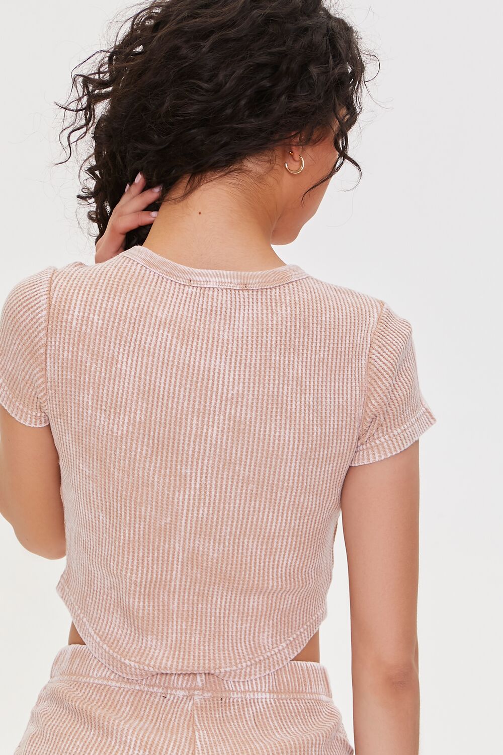 Cropped Waffle Knit Tee