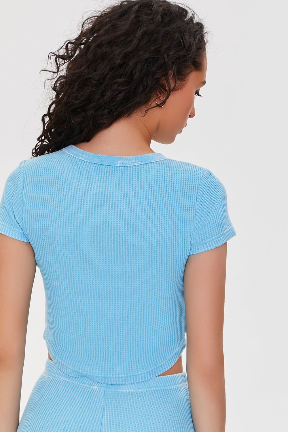 Cropped Waffle Knit Tee