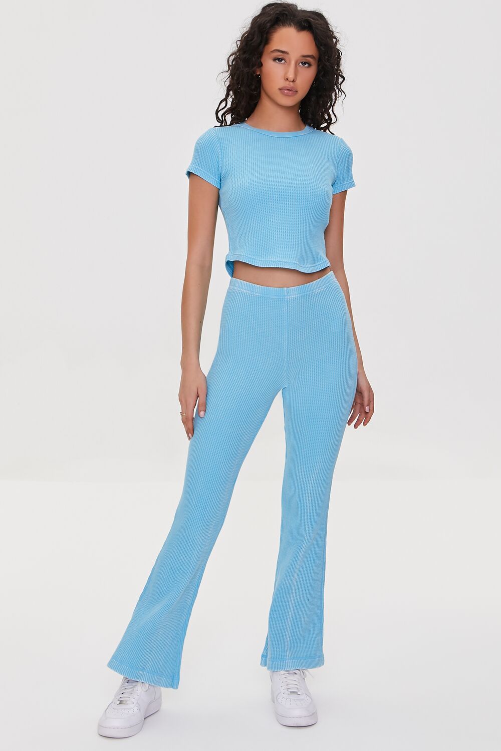 Cropped Waffle Knit Tee