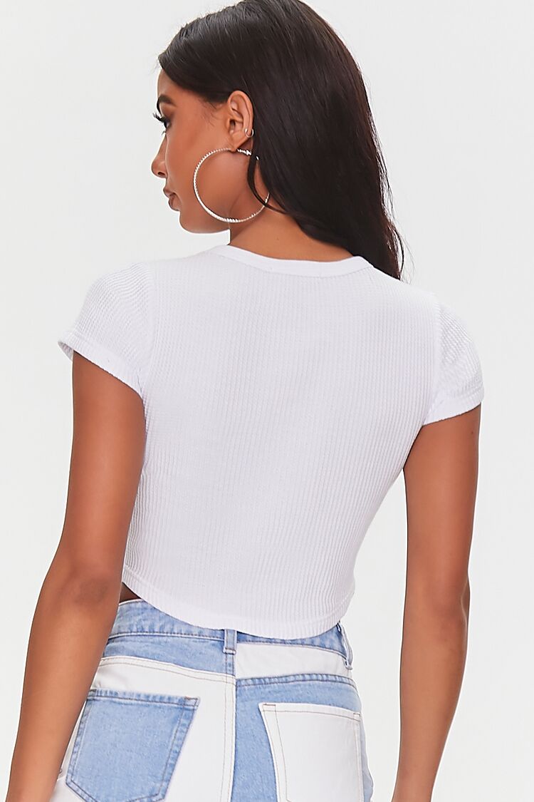 Cropped Waffle Knit Tee