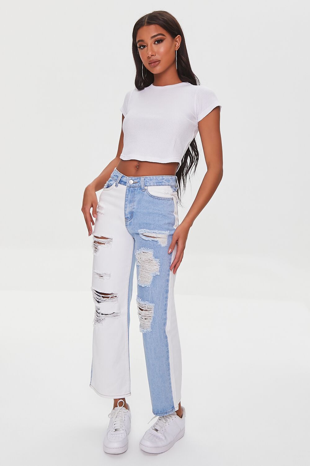 Cropped Waffle Knit Tee