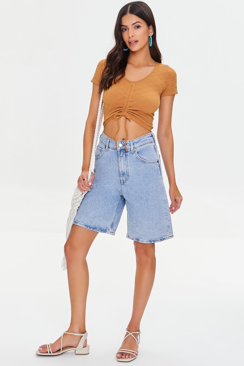 Pointelle Knit Crop Top