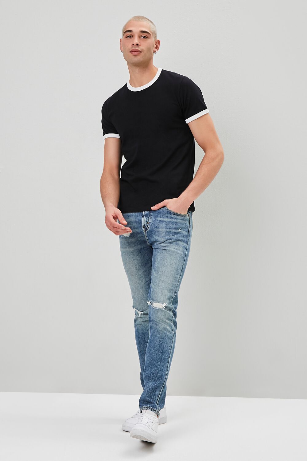 Crew Neck Ringer Tee
