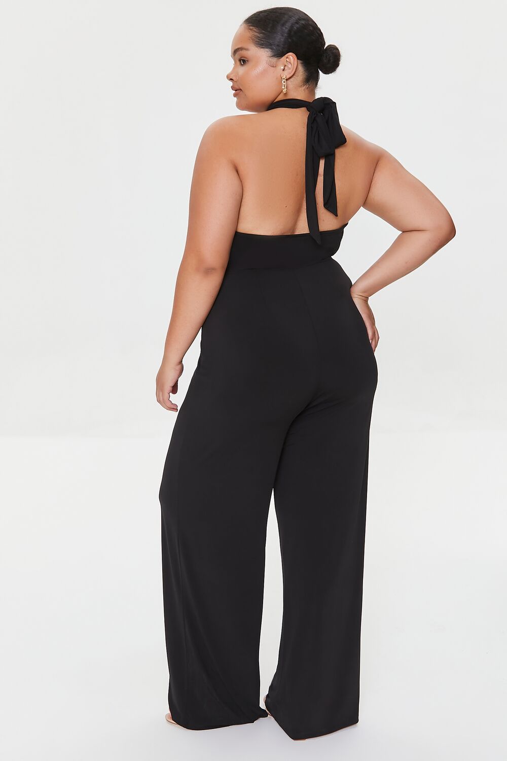 Plus Size Crisscross Halter Jumpsuit