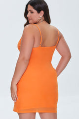 Plus Size Cowl Mini Dress