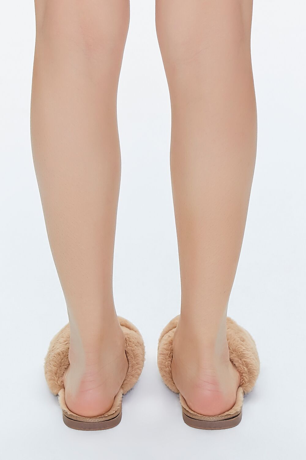 Plush Open-Toe Crisscross Slippers
