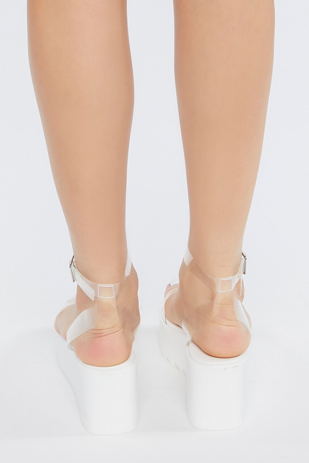 Clear Ankle-Strap Platform Wedges