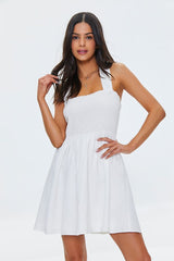 Tie-Back Smocked Mini Dress