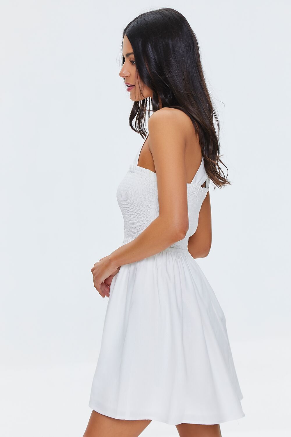 Tie-Back Smocked Mini Dress