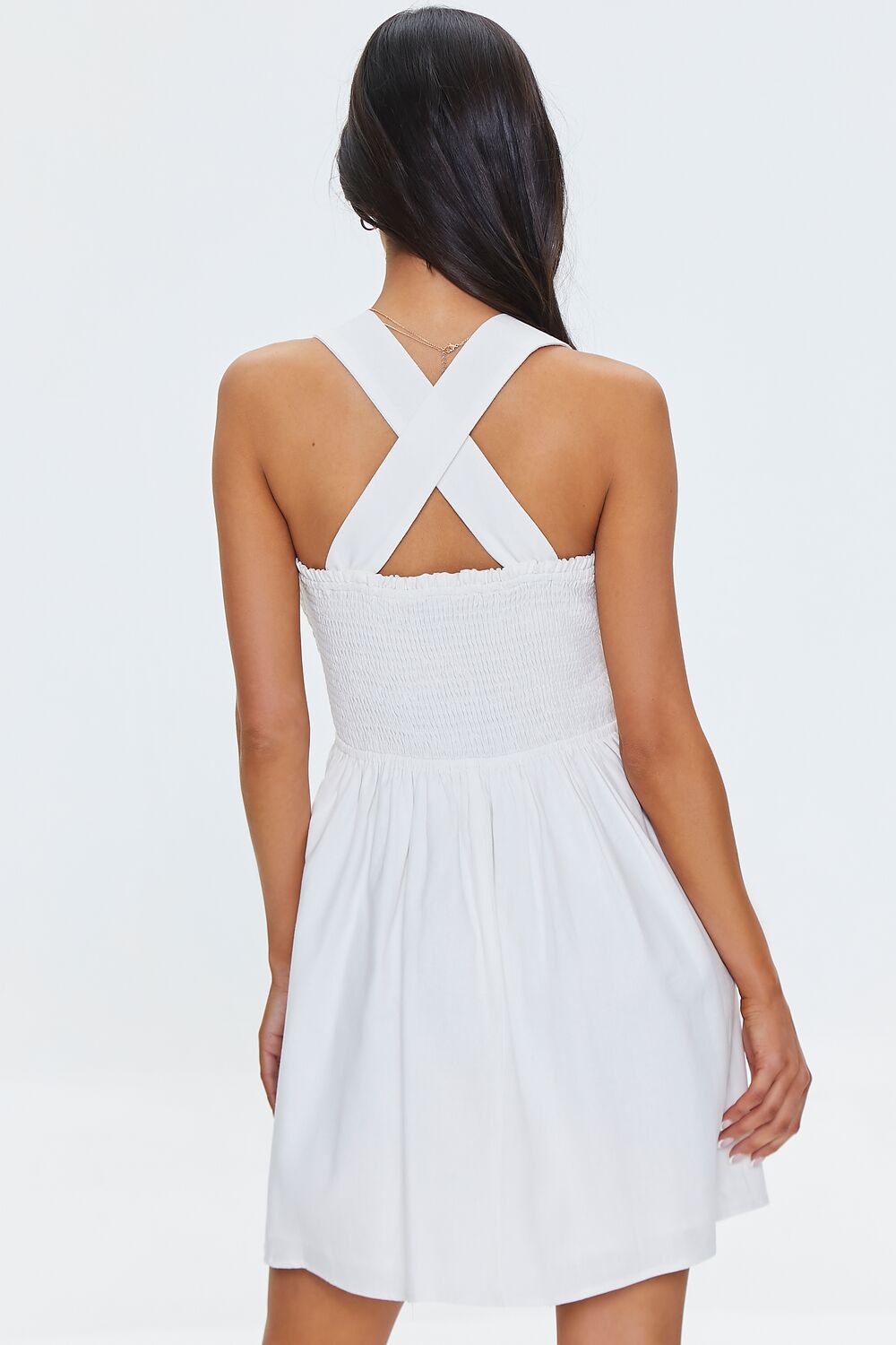 Tie-Back Smocked Mini Dress
