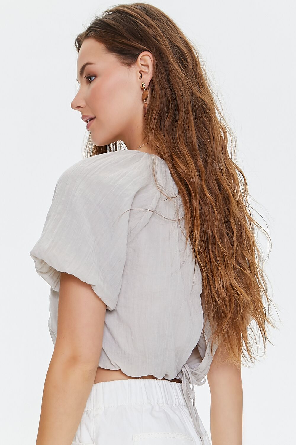 Puff-Sleeve Crop Top