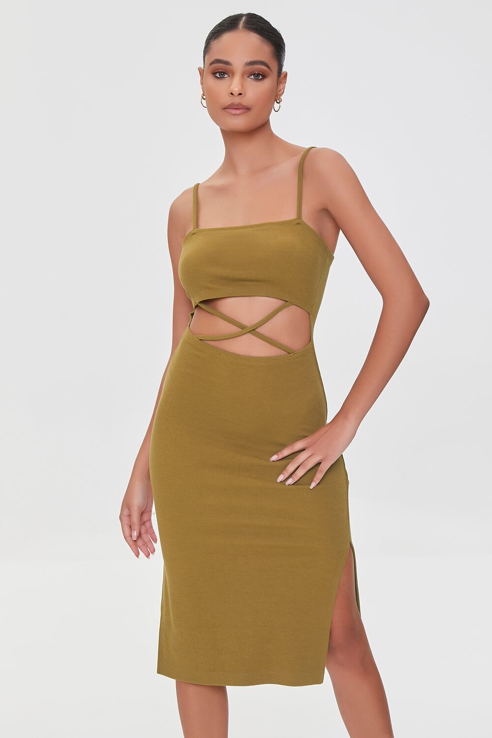Crisscross Ribbed Knit Dress