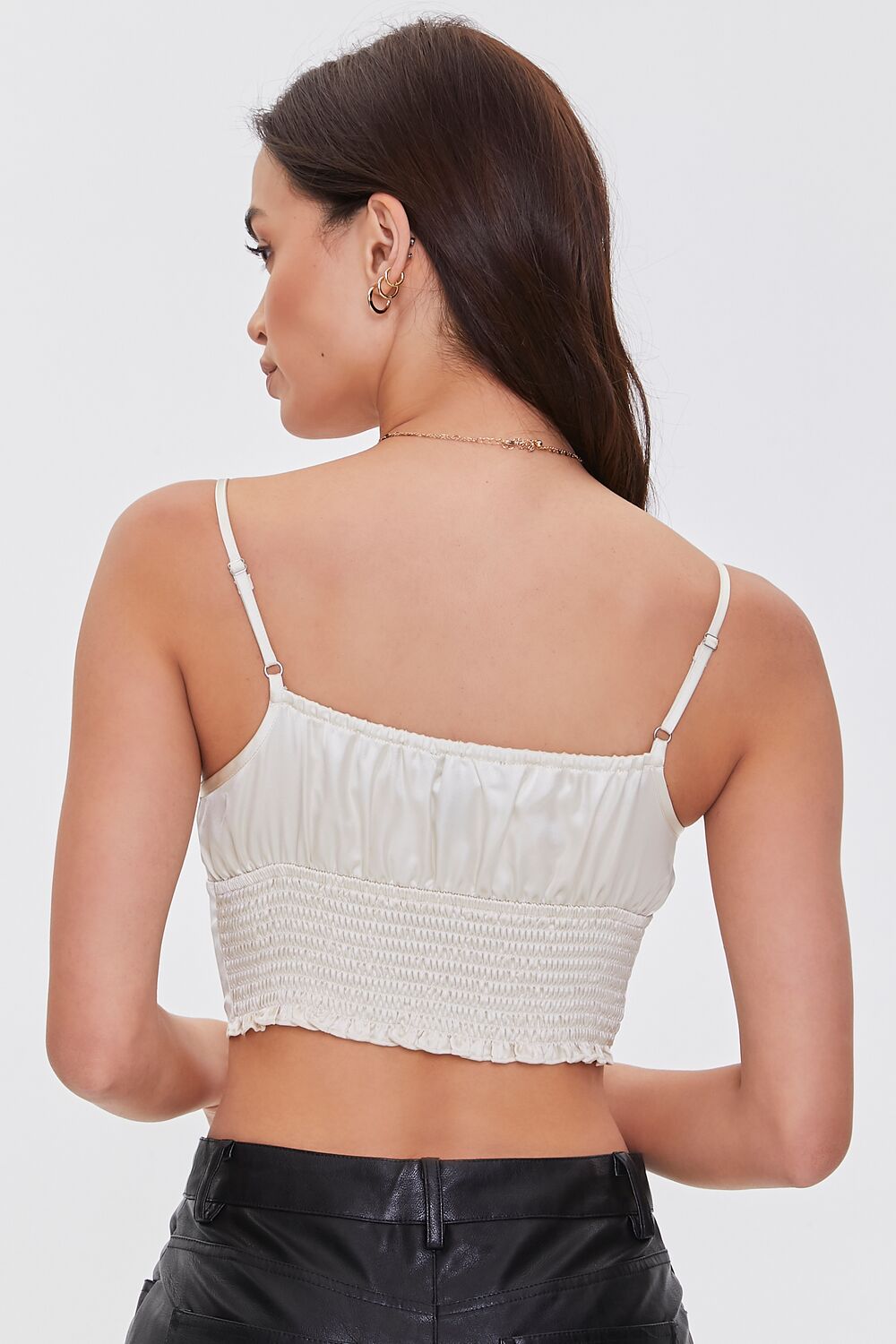Satin Self-Tie Cropped Cami