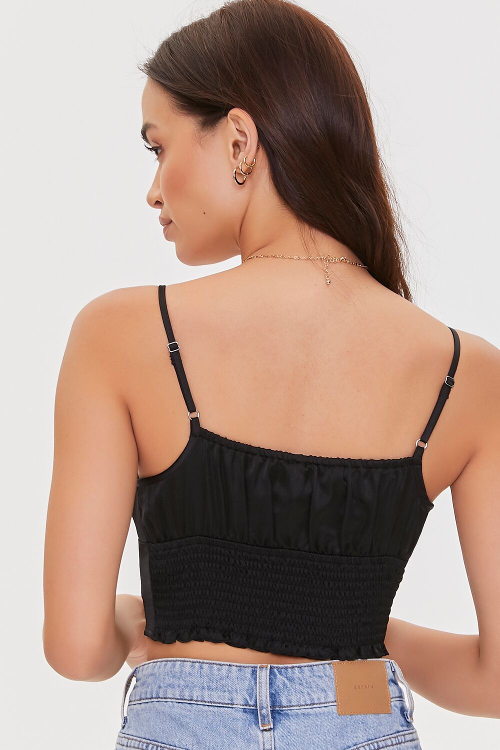 Satin Self-Tie Cropped Cami