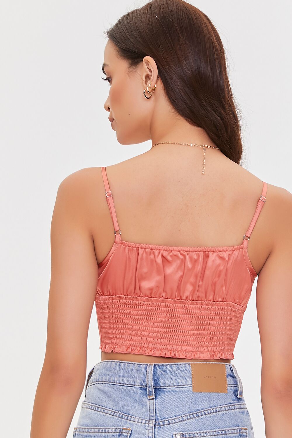 Satin Self-Tie Cropped Cami