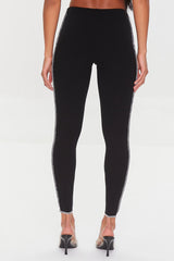 Contrast-Stitch Ribbed Leggings