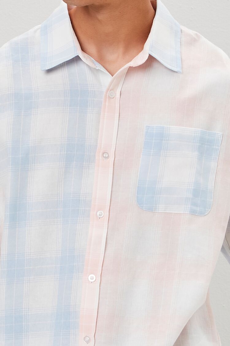 Reworked Plaid Button-Front Shirt