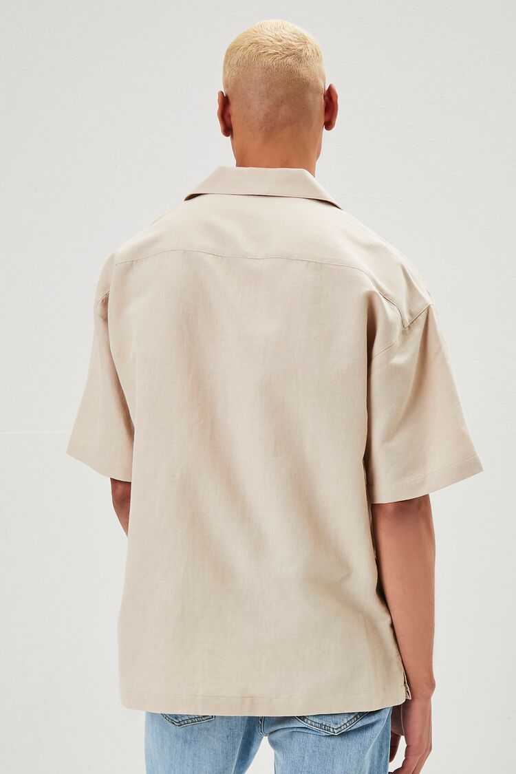 Cuban Collar Linen-Blend Shirt