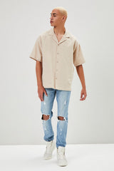 Cuban Collar Linen-Blend Shirt