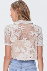 Sheer Crochet Lace Shirt