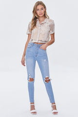Sheer Crochet Lace Shirt