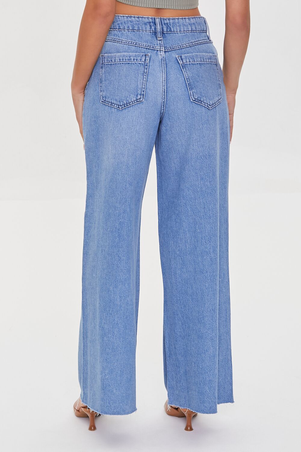 Wide-Leg Raw-Cut Jeans