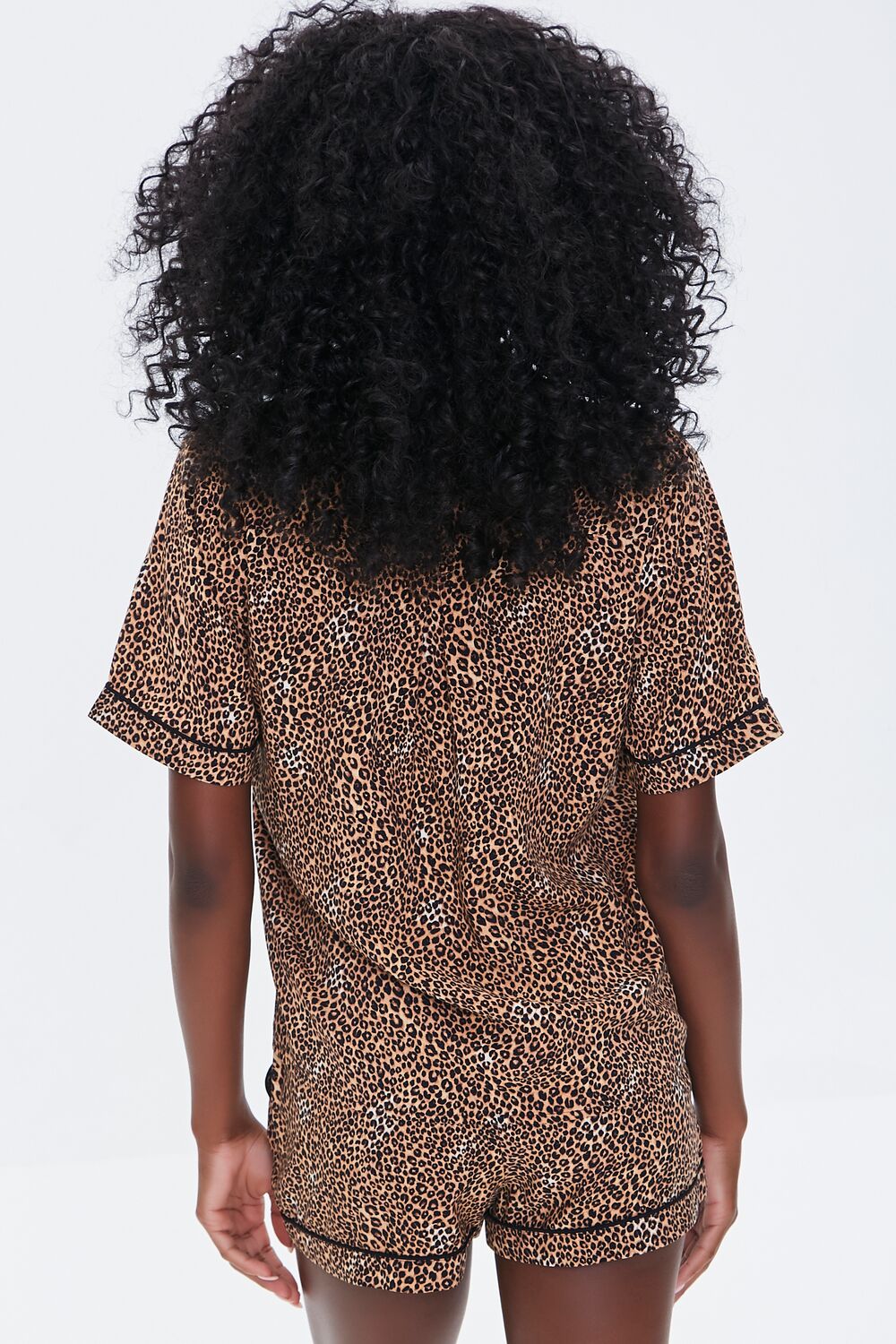 Leopard Pajama Shirt & Shorts Set
