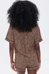 Leopard Pajama Shirt & Shorts Set