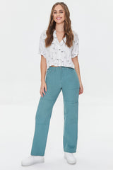 Twill High-Rise Pants