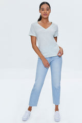 Basic Organically Grown Cotton V-Neck Tee