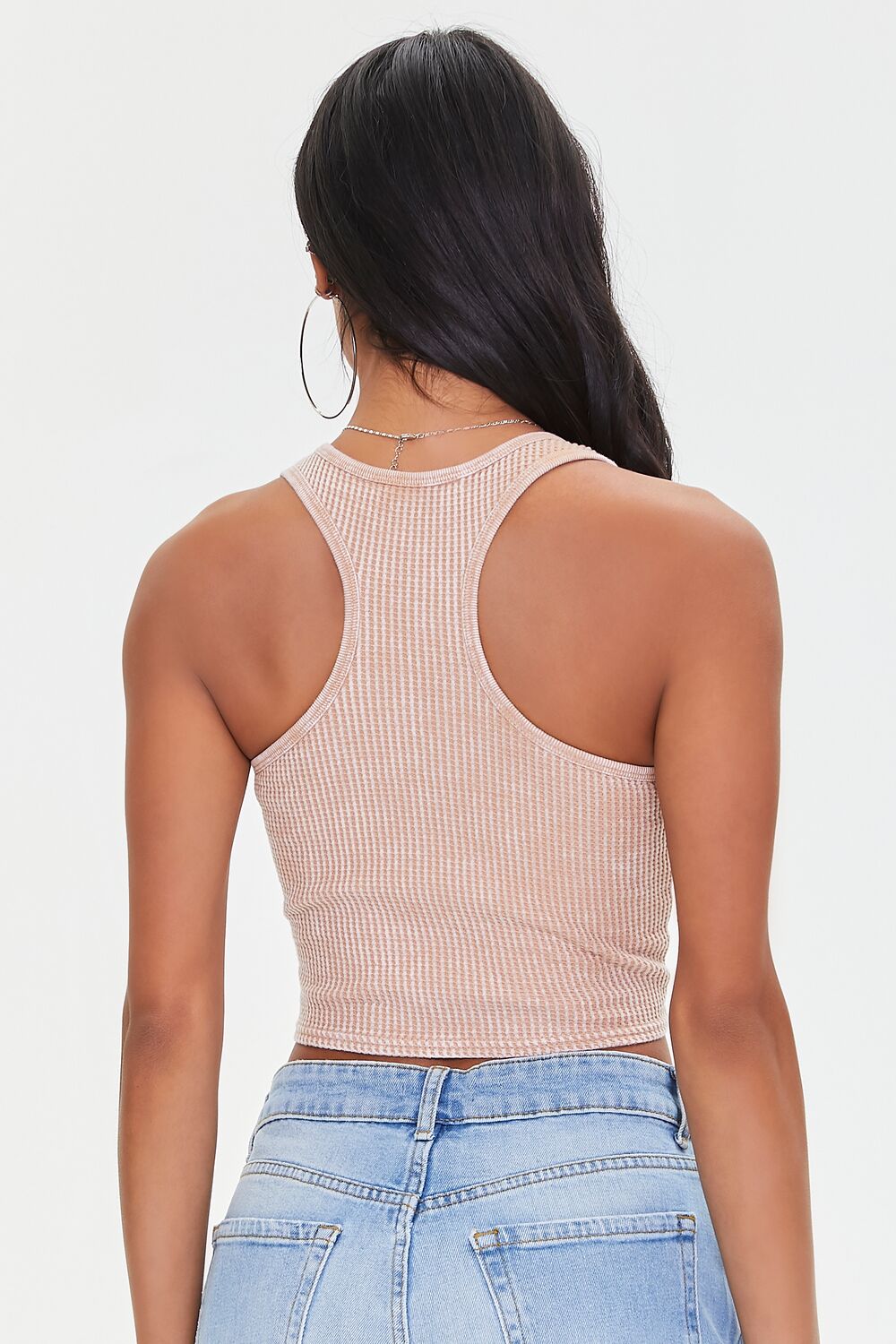 Waffle Knit Cropped Tank Top