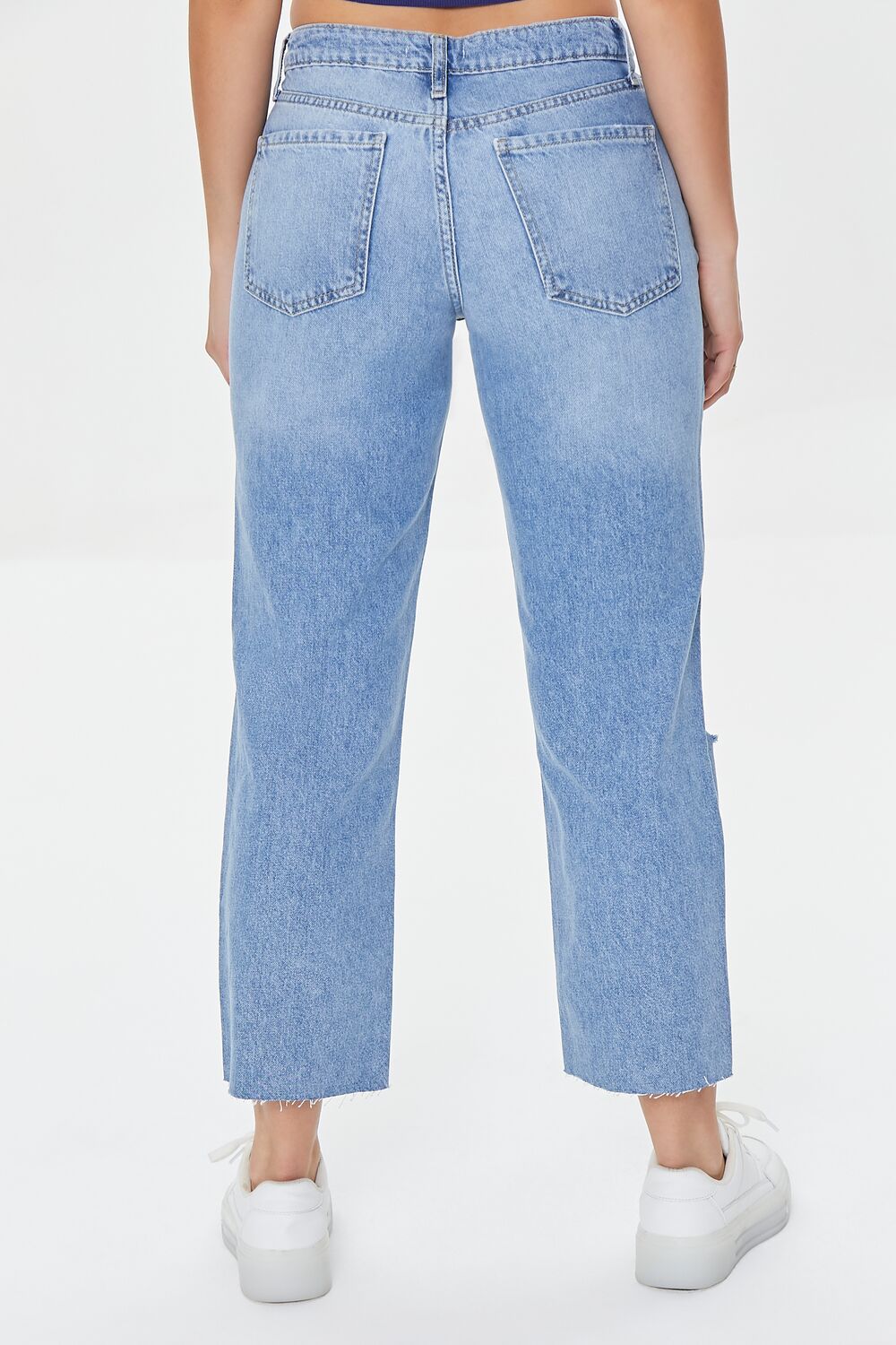 Frayed Mid-Rise Boyfriend Petite Jeans