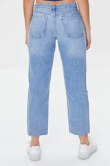 Frayed Mid-Rise Boyfriend Petite Jeans
